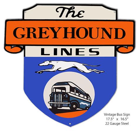 Greyhound Bus Sign Vintage Large Greyhound Lines 175 X Etsy