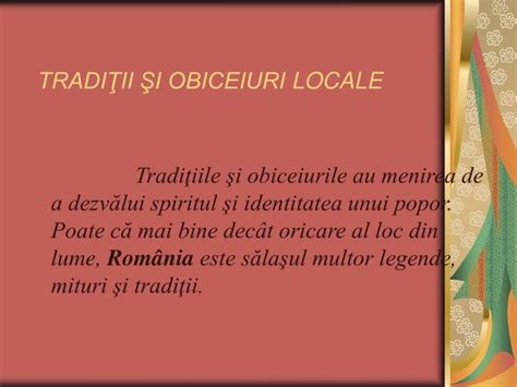 Ppt Tradi Ii I Obiceiuri Locale Powerpoint Presentation Free