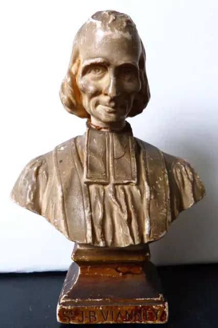 Buste De Vianney Cur D Ars Statue Statuette En Platre Peint Ancien Eur