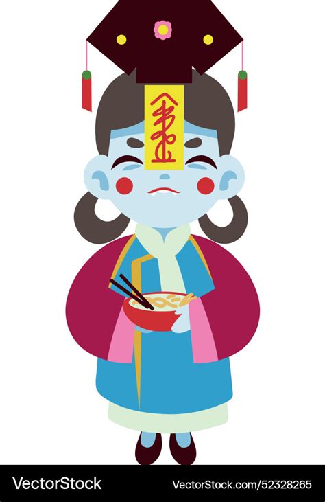 Hungry Ghost Festival Chinese Spirit Cartoon Vector Image