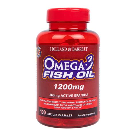 Holland And Barrett Omega 3 Fish Oil 1200mg 100 Softgel Capsules