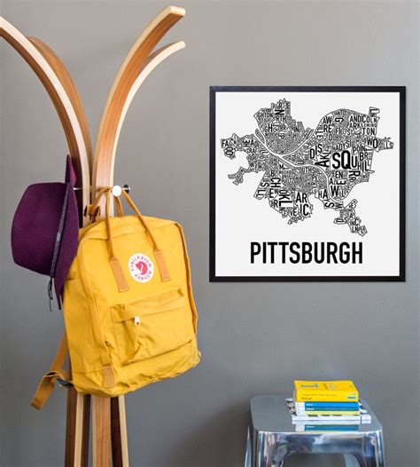 Pittsburgh Neighborhood Map Poster or Print, Original Artist of Type ...