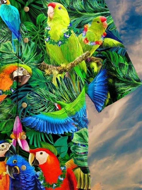 Summer Parrot Authentic Hawaiian Shirts For Men Royaura