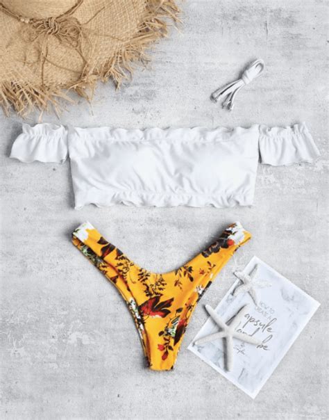 Sexy Off Shoulder Bikini Swimwear Sets Chiclypoised