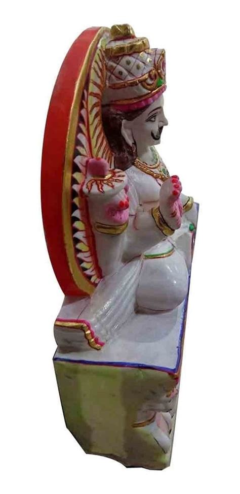 White Plain Marble Surya Bhagwan Statue For Worship Size Inch At