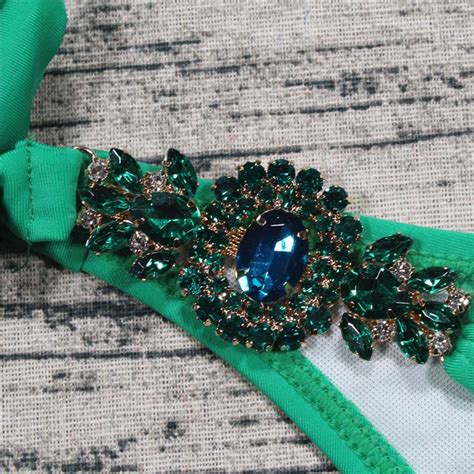 Ayla Floral Crystal Bikini Set Copper Peach