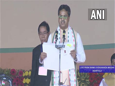 Manik Saha Takes Oath As Tripura Cm For Second Consecutive Time Theprint Anifeed