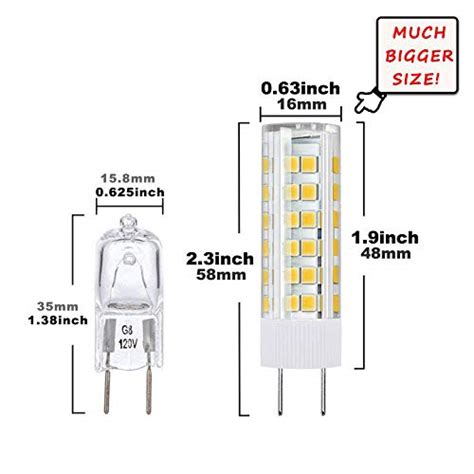 DiCUNO G8 LED Bulb Dimmable 6W Warm White 3000K 120V Xenon 60w