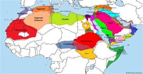 Map Of Arabic Dialects : arabs