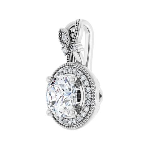 Vintage Halo 1.0 Ctw Diamond Pendant | Princess Jewelry