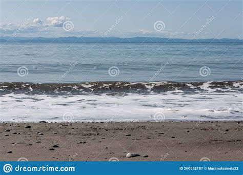 Surf Waves At Dungeness Spit Olympic Peninsula Usa Stock Image