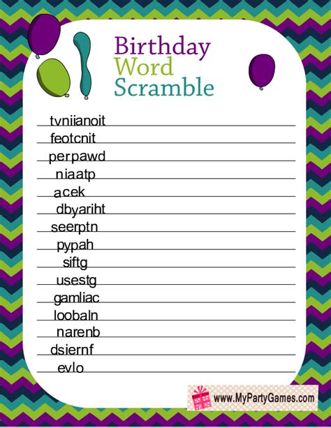 Create Word Scramble Games - Marian McLean's Word Scramble