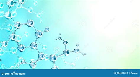 Horizontal Banner With Models Of Abstract Molecular Structure Stock Illustration Illustration