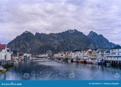 Henningsvaer, Norway editorial stock image. Image of scenery - 160106314