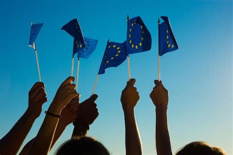 Premium Photo People Holding Flags Of The European Union