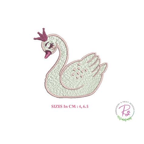 Swan Embroidery Design Machine Embroidery Swan Princess Etsy