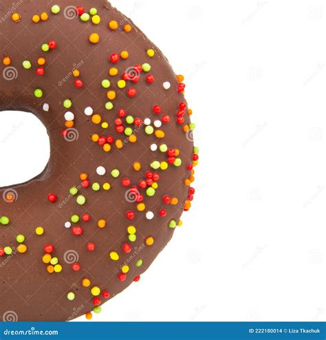 Donut Con Vidrieras De Chocolate Aislado En Un Fondo Blanco Foto De