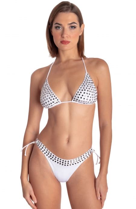 Bikini Triangle Rembourr Avec Miroirs En Cristal Taille S Couleur