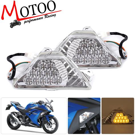 Motoo Clear Smoke Front Turn Signals Blinker Indicator Lens Led Light