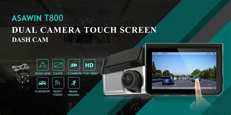 ASAWIN Telecamera Dash Cam Full HD A Doppia Lente 1080P Con Telecamera