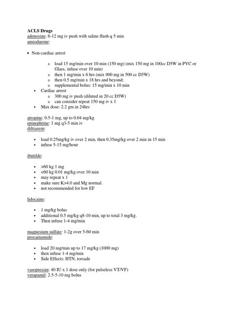 Acls Drugs O O O O O O Pdf Clinical Trial Magnesium