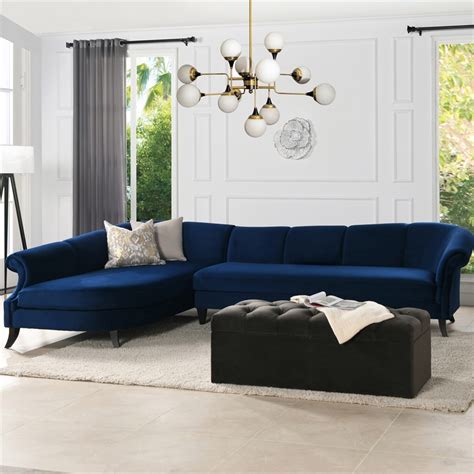 Navy Blue Tufted Sectional Sofa - Sofa Design Ideas