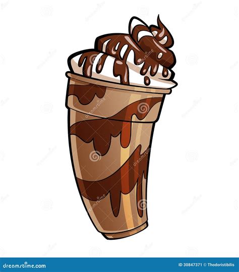 Cartoon Glossy Chocolate Milkshake Stock Illustration Illustration Of