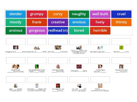 Adjectives of Feelings, Appearance and Personality 1 - Match up