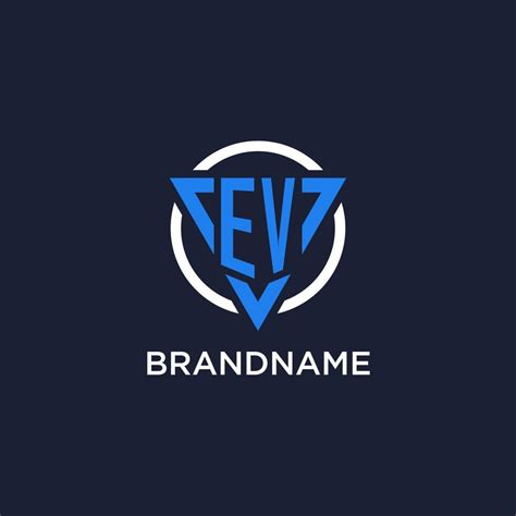 EV Monogram Logo With Triangle Shape And Circle Design Elements