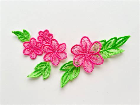 Summer Flower & Laurel Leaf SET of 3 types Freestanding lace FSL ...