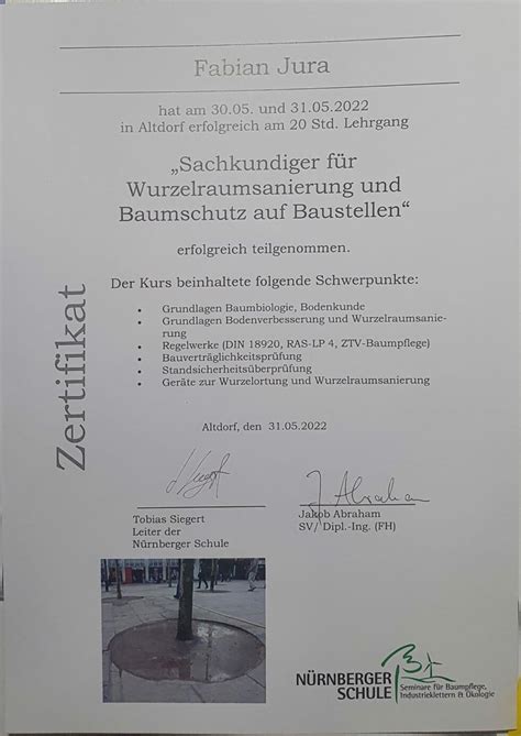 Qualifizierungen Lehrgänge Zertifikate Garten und