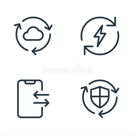 Energy Transfer Icons Set, Flat Style Stock Vector - Illustration of ...