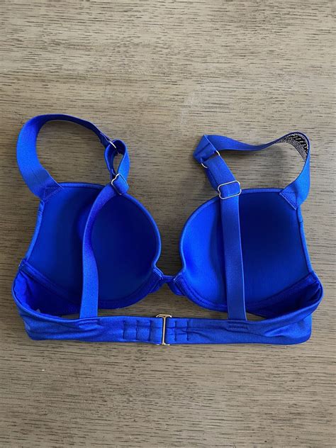 Victoria S Secret Shine Strap Sexy Tee Push Up Bikini Top Blue B