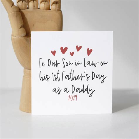 Son In Law Fathers Day Card New Daddy Card Son In Law Card First