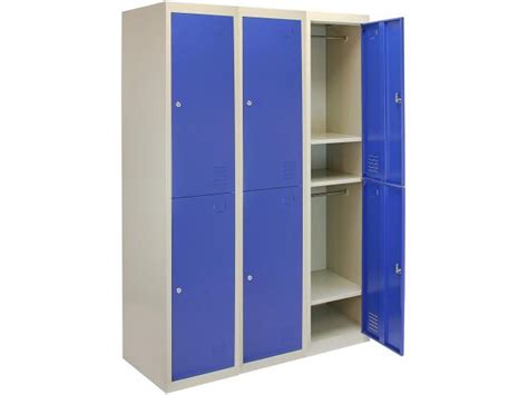 Casier vestiaire bleu armoire en acier x6 vestiaire métallique casier