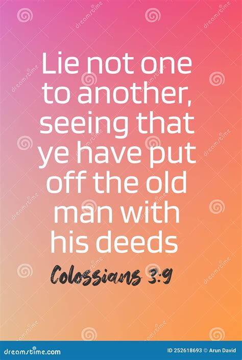 English Bible Verses ` Lie Not One To Another Seeing That Ye Have Put