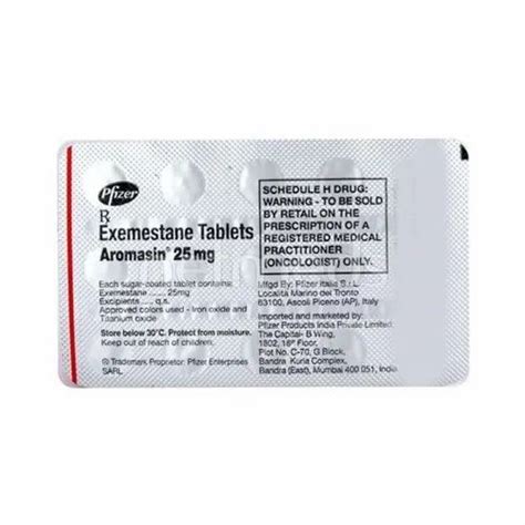 Aromasin Exemestane 25 Mg Tablets Pfizer At Rs 5873box In Ahmedabad