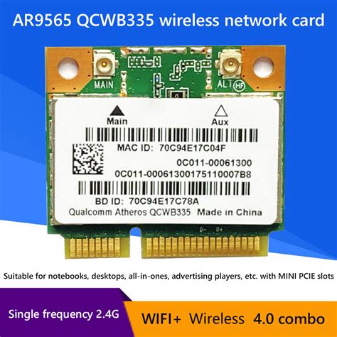 Qcwb Half Height Mini Pcie Wlan Wifi Bluetooth Wireless Card For