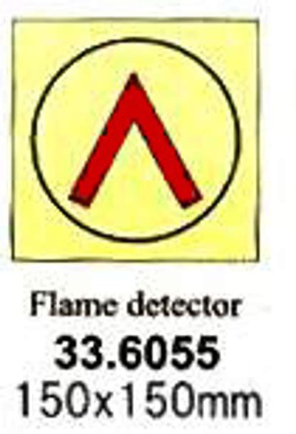 Fire Control Sign Flame Detector 150x150mm Impa 336055