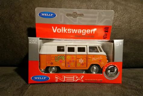 Vw T Samba Van Bus Bulli Modellauto Welly In Ovp Eur