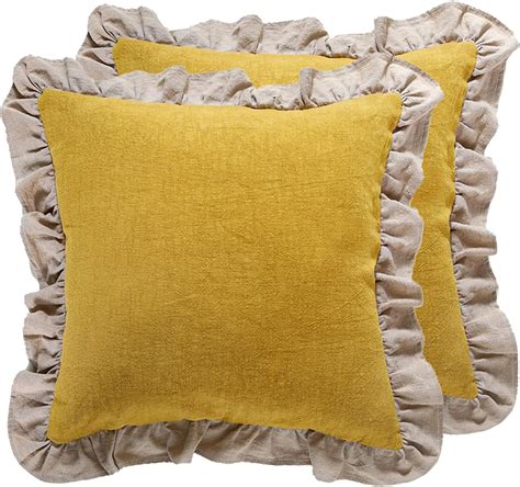 Amazon Patdrea Shabby Chic Yellow Decorative Throw Pillow Covers