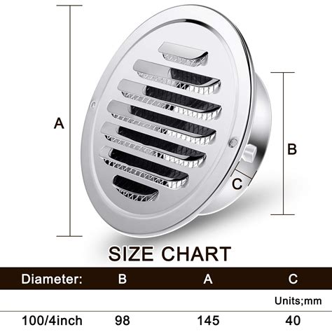 Hohean 2 Pieces Stainless Steel Air Outlet Vents 6 Inch Round Louver