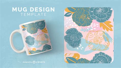 Floral Abstract Nature Mug Design Vector Download