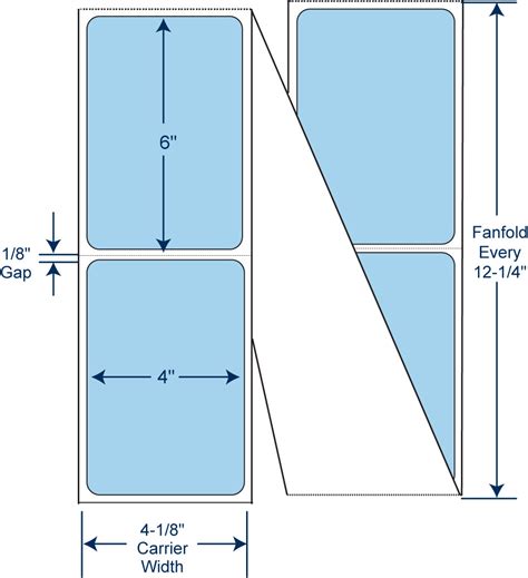 X Pastel Blue Thermal Transfer Fanfold Labels