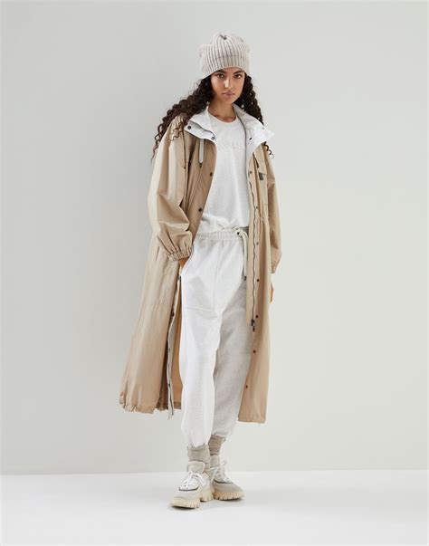 Brunello Cucinelli Outerwear In Taffet Idrorepellente Con Cappuccio