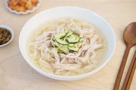 Dak Kalguksu Korean Chicken Noodle Soup Chopsticks And Flour