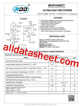 Mur Ct Datasheet Pdf Microdiode Electronics Jiangsu Co Ltd