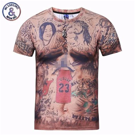 Jr Smith Tattoos T Shirt Men Women Hipster 3d T Shirt Harajuku Vintage