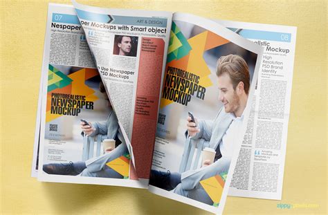 13 Photorealistic Newspapers Advertising Mockups ZippyPixels