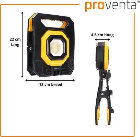 Proventa Easymount Oplaadbare Led Bouwlamp Met Steiger Klem Ip